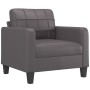 Sillón con taburete cuero sintético gris 60 cm de vidaXL, Sofás - Ref: Foro24-3201011, Precio: 207,99 €, Descuento: %