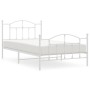 Metal bed frame with headboard and footboard white 107x203 cm by vidaXL, Beds and slatted bases - Ref: Foro24-353502, Price: ...