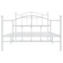 Estructura cama metal con cabecero y pie cama blanca 107x203 cm de vidaXL, Camas y somieres - Ref: Foro24-353502, Precio: 97,...