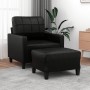 Black synthetic leather armchair with stool 60 cm by vidaXL, Sofas - Ref: Foro24-3201009, Price: 216,67 €, Discount: %