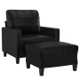 Sillón con taburete cuero sintético negro 60 cm de vidaXL, Sofás - Ref: Foro24-3201009, Precio: 216,67 €, Descuento: %