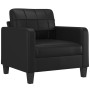 Sillón con taburete cuero sintético negro 60 cm de vidaXL, Sofás - Ref: Foro24-3201009, Precio: 216,67 €, Descuento: %