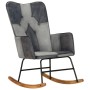 Genuine Leather and Gray Canvas Rocking Chair by vidaXL, Rocking chairs - Ref: Foro24-339693, Price: 114,12 €, Discount: %