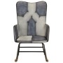 Genuine Leather and Gray Canvas Rocking Chair by vidaXL, Rocking chairs - Ref: Foro24-339693, Price: 114,12 €, Discount: %