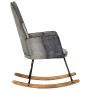 Genuine Leather and Gray Canvas Rocking Chair by vidaXL, Rocking chairs - Ref: Foro24-339693, Price: 114,12 €, Discount: %