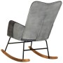 Genuine Leather and Gray Canvas Rocking Chair by vidaXL, Rocking chairs - Ref: Foro24-339693, Price: 114,12 €, Discount: %