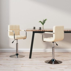 Swivel dining chairs 2 units cream fabric by vidaXL, dining chairs - Ref: Foro24-334555, Price: 109,99 €, Discount: %