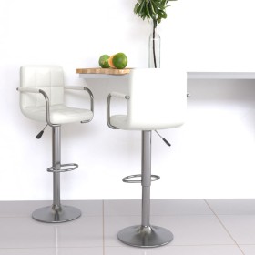 Kitchen stools 2 units white synthetic leather by vidaXL, Kitchen stools - Ref: Foro24-334593, Price: 116,50 €, Discount: %