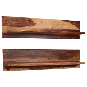 Wall shelves 2 pcs solid sheesham wood 118x26x20 cm by vidaXL, Shelves and shelves - Ref: Foro24-247931, Price: 137,13 €, Dis...