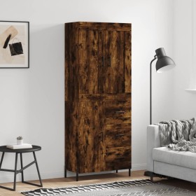 Aparador alto madera contrachapada roble ahumado 69,5x34x180 cm de vidaXL, Aparadores - Ref: Foro24-3199822, Precio: 180,36 €...