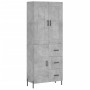 Aparador alto madera contrachapada gris hormigón 69,5x34x180 cm de vidaXL, Aparadores - Ref: Foro24-3199821, Precio: 169,15 €...