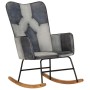 Genuine Leather and Gray Canvas Rocking Chair by vidaXL, Rocking chairs - Ref: Foro24-339693, Price: 114,12 €, Discount: %