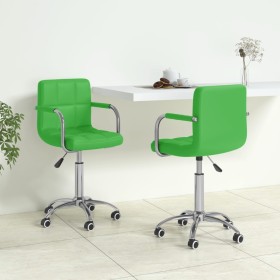 Swivel dining chairs 2 units green synthetic leather by vidaXL, dining chairs - Ref: Foro24-334706, Price: 101,99 €, Discount: %