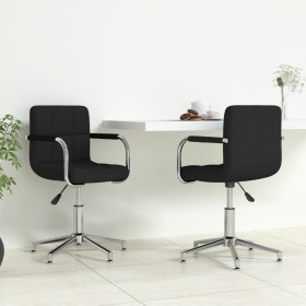 Swivel dining chairs 2 units black fabric by vidaXL, dining chairs - Ref: Foro24-334745, Price: 128,36 €, Discount: %