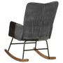 Genuine Leather and Black Canvas Rocking Chair by vidaXL, Rocking chairs - Ref: Foro24-339694, Price: 105,92 €, Discount: %