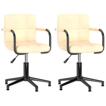 Swivel dining chairs 2 units cream velvet by vidaXL, dining chairs - Ref: Foro24-334782, Price: 102,98 €, Discount: %