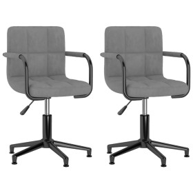 2pcs Light Gray Velvet Swivel Dining Chairs by vidaXL, dining chairs - Ref: Foro24-334783, Price: 149,36 €, Discount: %