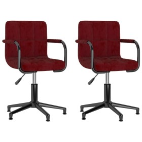 2pcs Red Wine Red Velvet Swivel Dining Chairs by vidaXL, dining chairs - Ref: Foro24-334789, Price: 138,99 €, Discount: %