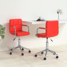 Swivel dining chairs 2 units red synthetic leather by vidaXL, dining chairs - Ref: Foro24-334823, Price: 105,08 €, Discount: %