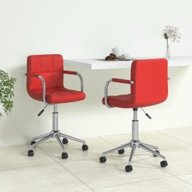 Swivel Dining Chairs 2 Pcs Red Red Synthetic Leather by vidaXL, dining chairs - Ref: Foro24-334827, Price: 105,99 €, Discount: %