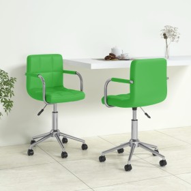 Swivel dining chairs 2 units green synthetic leather by vidaXL, dining chairs - Ref: Foro24-334830, Price: 106,94 €, Discount: %