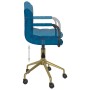 Silla de comedor giratoria de terciopelo azul de vidaXL, Sillas de comedor - Ref: Foro24-334838, Precio: 73,99 €, Descuento: %