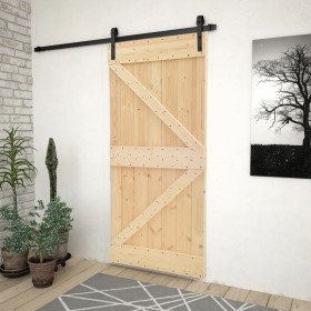 Sliding door with solid pine wood fittings 90x210 cm by vidaXL, Doors - Ref: Foro24-3057500, Price: 215,51 €, Discount: %