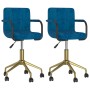 Swivel dining chairs 2 pcs blue velvet by vidaXL, dining chairs - Ref: Foro24-334849, Price: 116,33 €, Discount: %