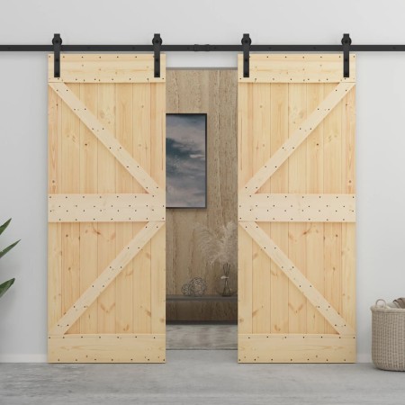 Sliding door with solid pine wood fittings 100x210 cm by vidaXL, Doors - Ref: Foro24-3057599, Price: 482,63 €, Discount: %