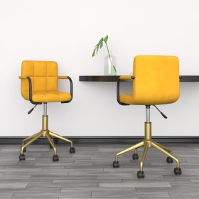 Swivel dining chairs 2 pcs mustard yellow velvet by vidaXL, dining chairs - Ref: Foro24-334852, Price: 116,64 €, Discount: %