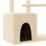 Rascador para gatos con postes de sisal color crema 107,5 cm de vidaXL, Mobiliario para gatos - Ref: Foro24-172070, Precio: 4...