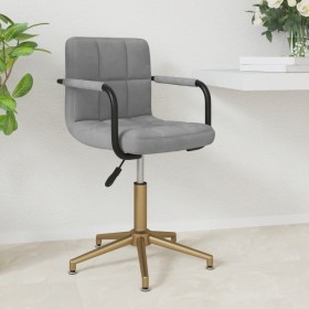 Light Gray Velvet Swivel Dining Chair by vidaXL, dining chairs - Ref: Foro24-334856, Price: 74,55 €, Discount: %