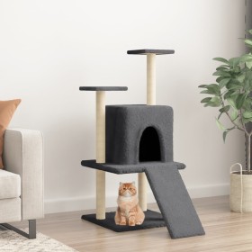 Rascador para gatos con postes de sisal gris oscuro 110 cm de vidaXL, Mobiliario para gatos - Ref: Foro24-172039, Precio: 39,...