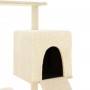 Rascador para gatos con postes de sisal color crema 130,5 cm de vidaXL, Mobiliario para gatos - Ref: Foro24-172040, Precio: 5...