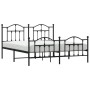 Black metal headboard and footboard bed frame 180x200 cm by vidaXL, Beds and slatted bases - Ref: Foro24-353461, Price: 171,2...