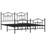 Black metal headboard and footboard bed frame 180x200 cm by vidaXL, Beds and slatted bases - Ref: Foro24-353461, Price: 171,2...