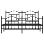 Black metal headboard and footboard bed frame 180x200 cm by vidaXL, Beds and slatted bases - Ref: Foro24-353461, Price: 171,2...