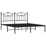 Bed frame with black metal headboard 180x200 cm by vidaXL, Beds and slatted bases - Ref: Foro24-353443, Price: 138,87 €, Disc...