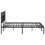 Bed frame with black metal headboard 180x200 cm by vidaXL, Beds and slatted bases - Ref: Foro24-353443, Price: 138,87 €, Disc...