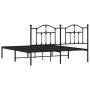 Bed frame with black metal headboard 180x200 cm by vidaXL, Beds and slatted bases - Ref: Foro24-353443, Price: 138,87 €, Disc...