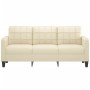 3-seater cream-colored synthetic leather sofa, 180 cm by vidaXL, Sofas - Ref: Foro24-359123, Price: 249,10 €, Discount: %