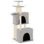 Rascador para gatos con postes de sisal gris claro 122 cm de vidaXL, Mobiliario para gatos - Ref: Foro24-172053, Precio: 51,3...