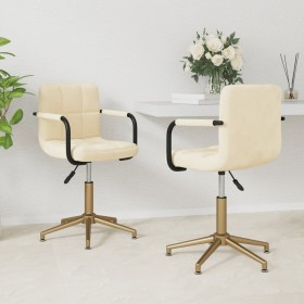 Swivel dining chairs 2 units cream velvet by vidaXL, dining chairs - Ref: Foro24-334866, Price: 101,99 €, Discount: %