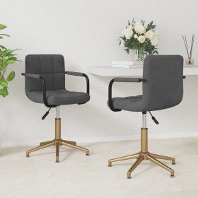 Swivel dining chairs 2 units dark gray velvet by vidaXL, dining chairs - Ref: Foro24-334868, Price: 100,99 €, Discount: %