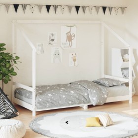 Estructura de cama para niños madera de pino blanco 90x200 cm de vidaXL, Cunas y camas para niños - Ref: Foro24-835704, Preci...