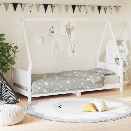 Estructura de cama para niños madera de pino blanco 80x200 cm de vidaXL, Cunas y camas para niños - Ref: Foro24-834496, Preci...