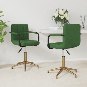 Swivel dining chairs 2 units dark green velvet by vidaXL, dining chairs - Ref: Foro24-334870, Price: 115,99 €, Discount: %