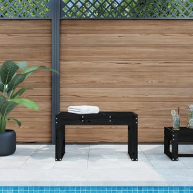 Banco de jardín madera maciza de pino negro 80x38x45 cm de vidaXL, Bancos de jardín - Ref: Foro24-825090, Precio: 75,99 €, De...