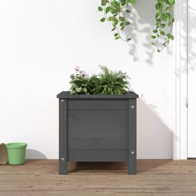 Solid gray pine wood planter 40x40x39 cm by vidaXL, Pots and planters - Ref: Foro24-825249, Price: 55,12 €, Discount: %