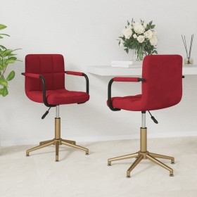 2pcs Red Wine Red Velvet Swivel Dining Chairs by vidaXL, dining chairs - Ref: Foro24-334873, Price: 94,99 €, Discount: %